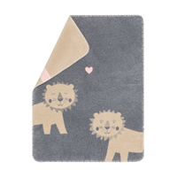 Grey Lions in Love Mila Bassinet Blanket