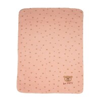 PINK BE HAPPY BEAR EMBROIDERY MILA BASSINET BLANKET