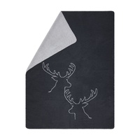 Charcoal Stag Heads Linear Savona Throw