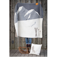 Grey Skis & Tracks Savona Throw