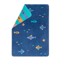 Blue School of Fish Mila Bassinet Blanket