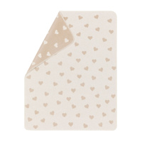 Off WHite Hearts Allover Carla Bassinet Blanket