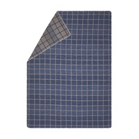 Velvet Blue Simple Checks Silvretta Throw