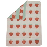 STRAWBERRIES ALL OVER EMBROIDERED BASSINET BLANKET