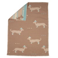 Ecru Dachshund Orgnic Cotton Bassinet Blanket