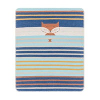 Navy Fox and Stripes Juwel Bassinet Blanket