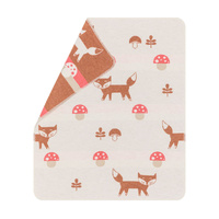 Off White Fox and Mushroom Juwel Bassinet Blanket