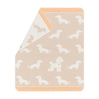 Ecru Dachshund Juwel Bassinet Blanket