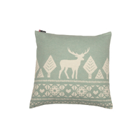 LIGHT GREEN FOLCLORISTIC WITH STAG CUSHION 50 X 50 CM