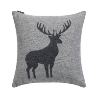 Grey Centered Deer Cushion 50 x 50 cm