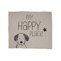 GREY MY HAPPY PLACE PADDED DOG MAT 70 X 80 CM