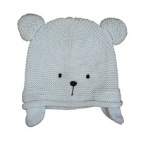 BLUE TEDDY KNITTED HAT