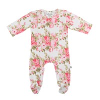 PEONY ROSE FOOTED ROMPER WITH ZIP