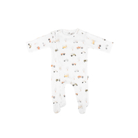 TRACTOR ORGANIC COTTON ZIP OUTFIT WITH FEET