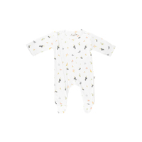 BERRIES & BUTTERFIES ORGANIC COTTON ZIP OUTFIT WITH FEET