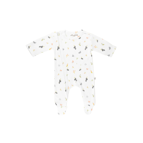 BERRIES & BUTTERFIES ORGANIC COTTON ZIP OUTFIT WITH FEET