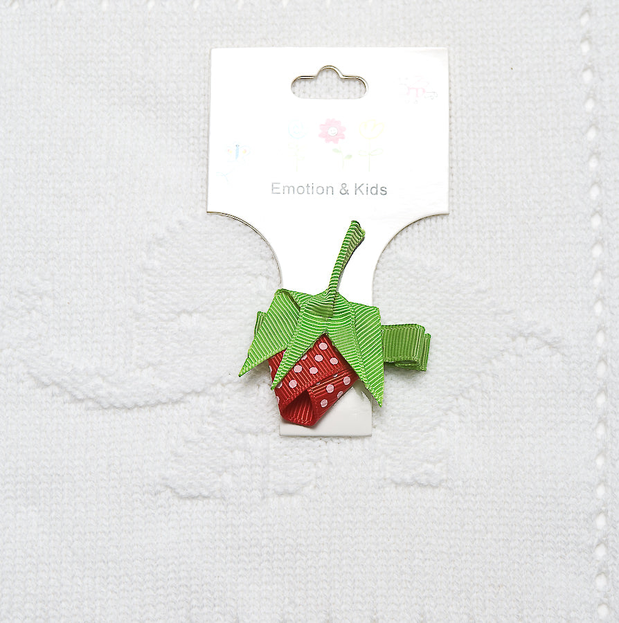 Strawberry Bow Hair Clip
