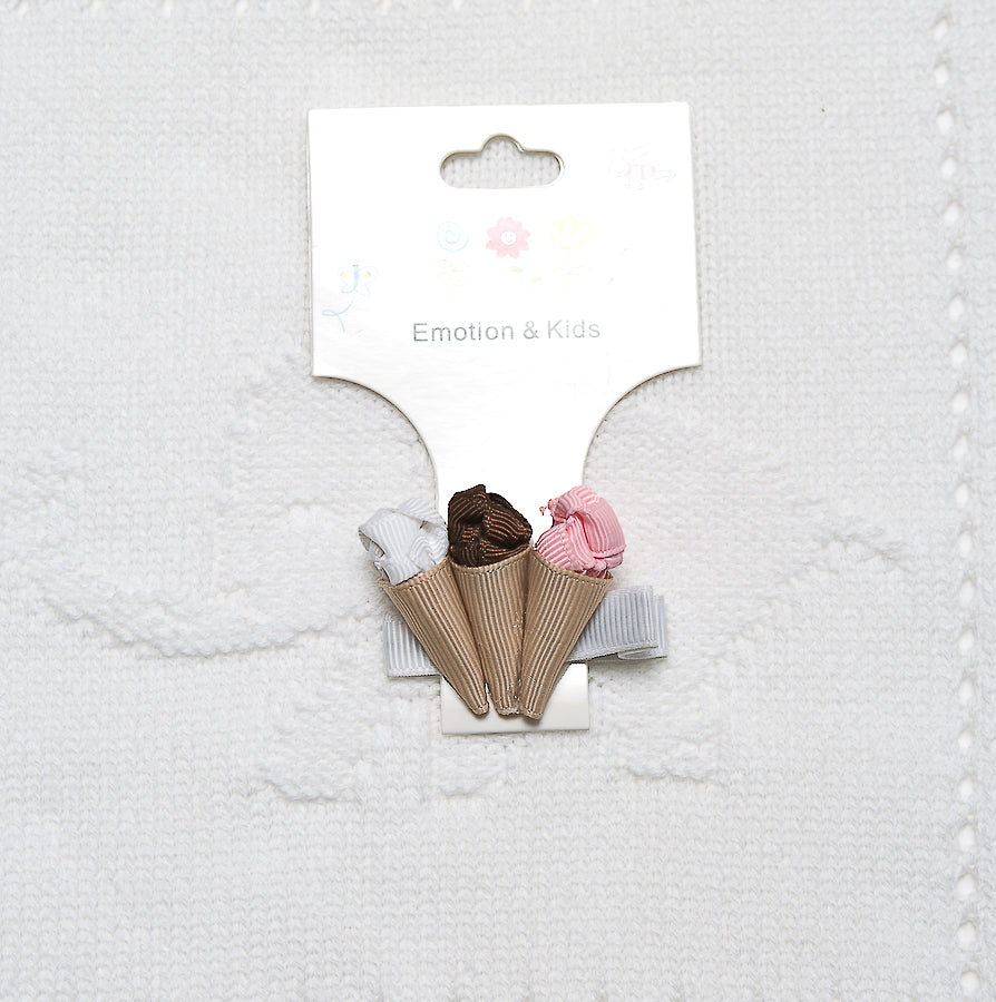 Ice Cream Cone Bow Hair Clip