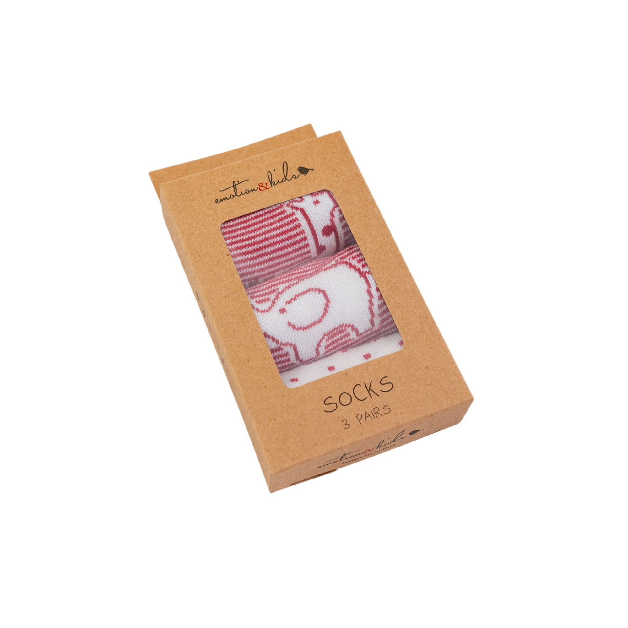 Red & White Safari Socks - 3 Pack