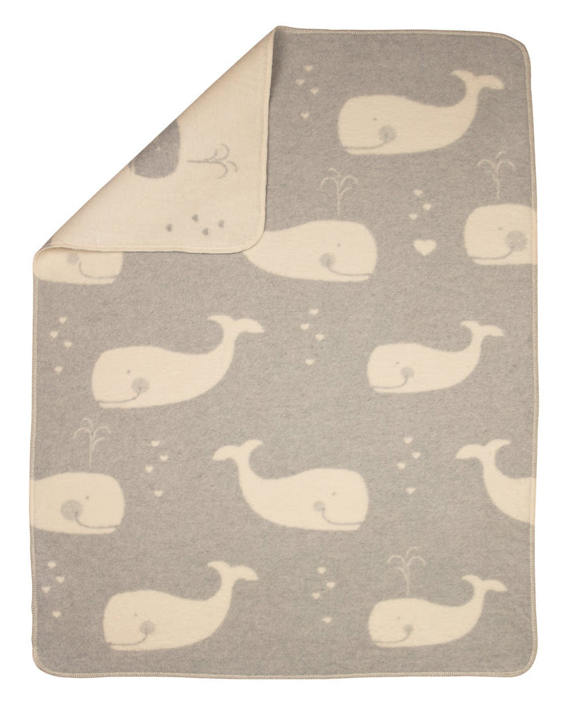Grey Whales Allover Maja Bassinet Blanket