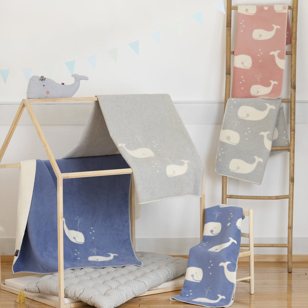 Grey Whales Allover Maja Bassinet Blanket