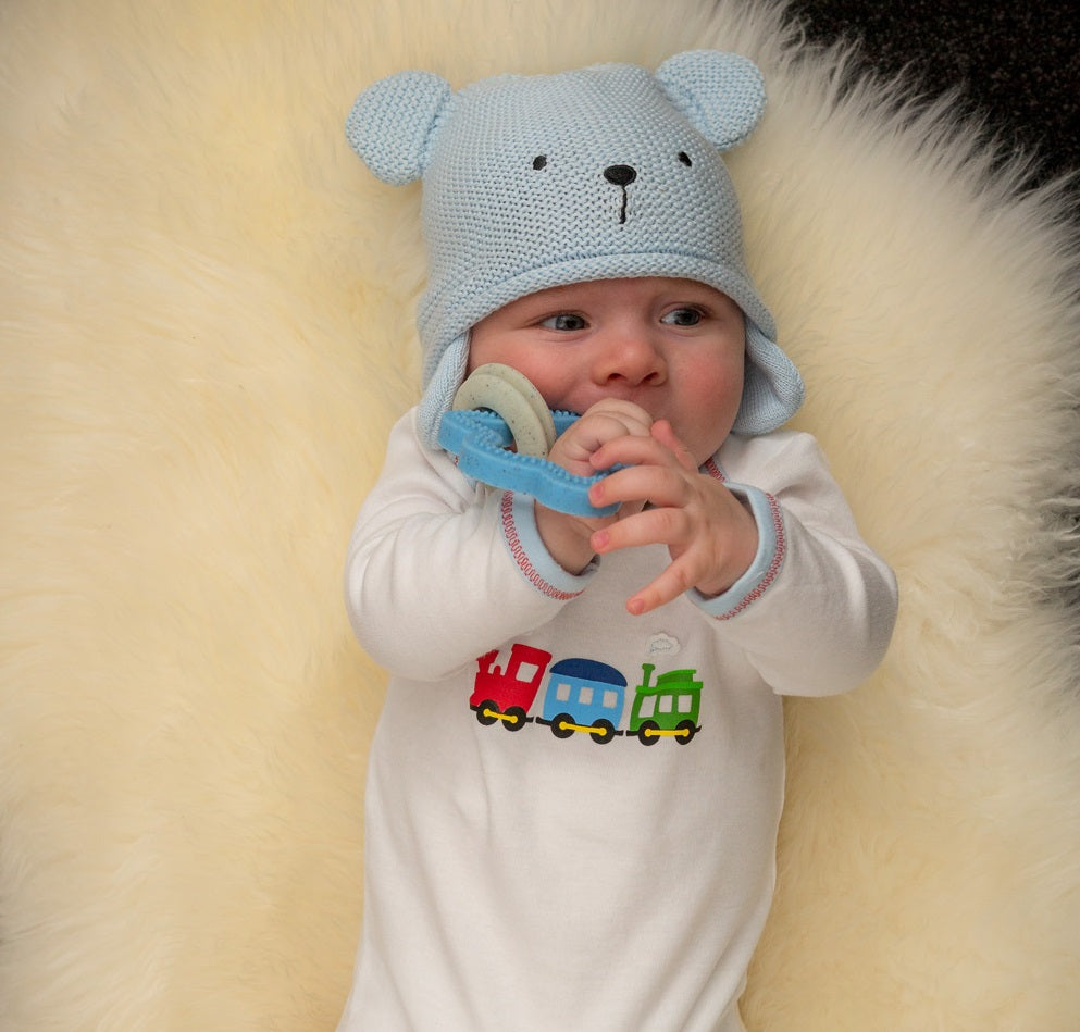 Pale Blue Teddy Hat