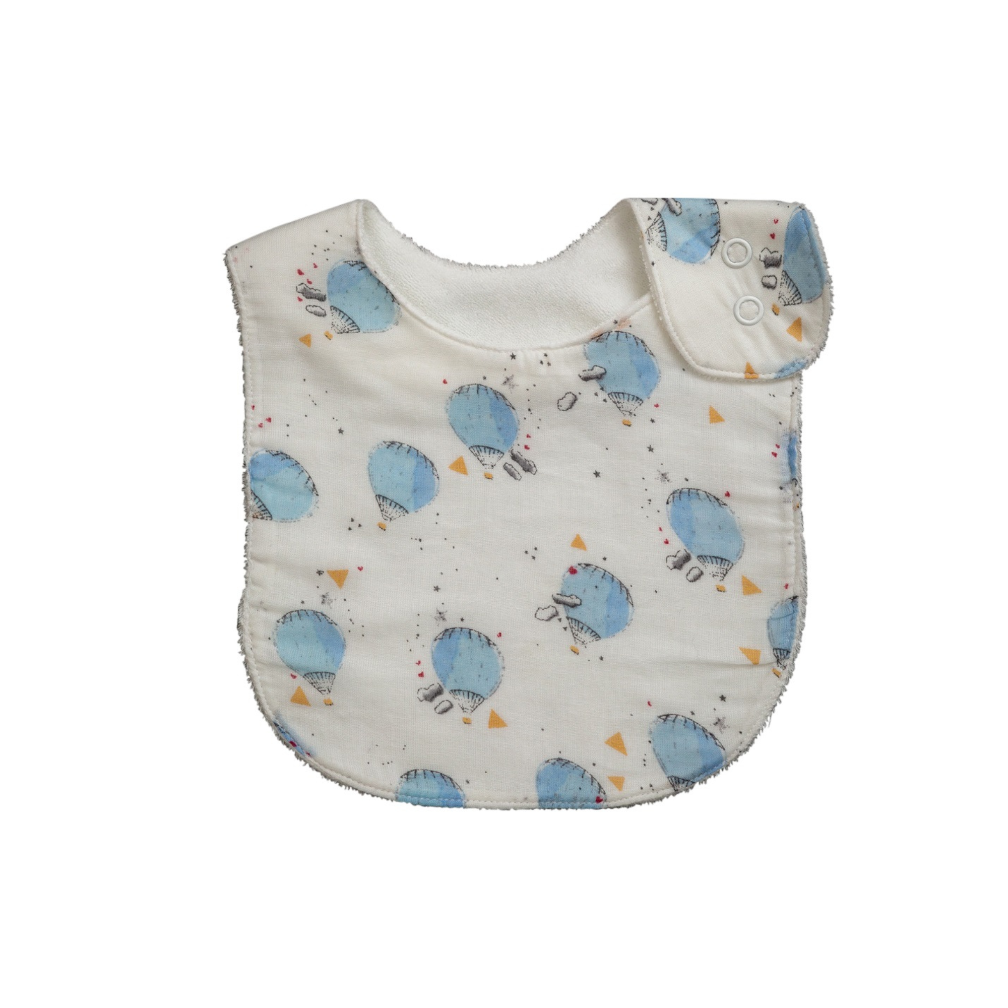 Blue Hot Air Balloon Muslin Bib