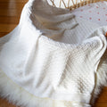 Cream Lace Knit Bassinet Blanket