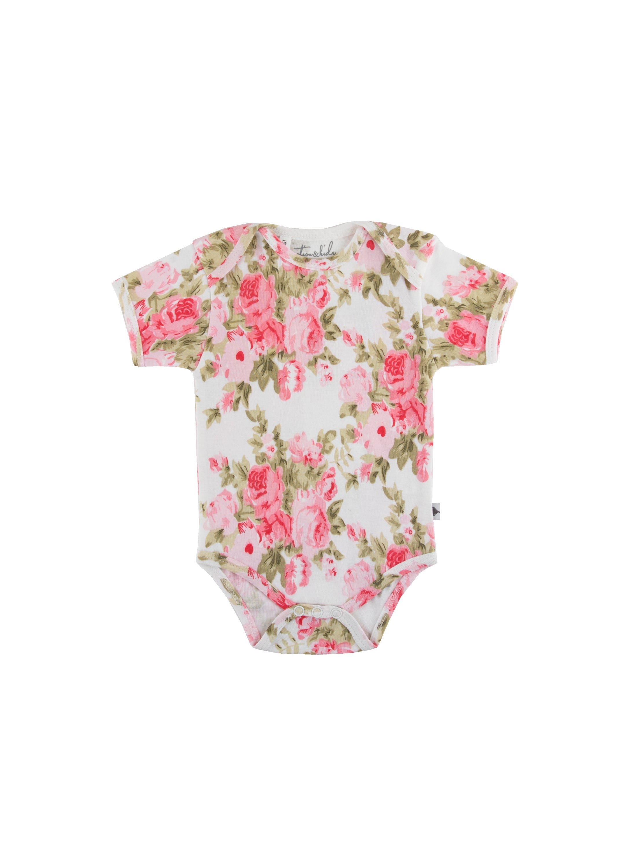 Peony Rose Short Sleeve Bodysuit