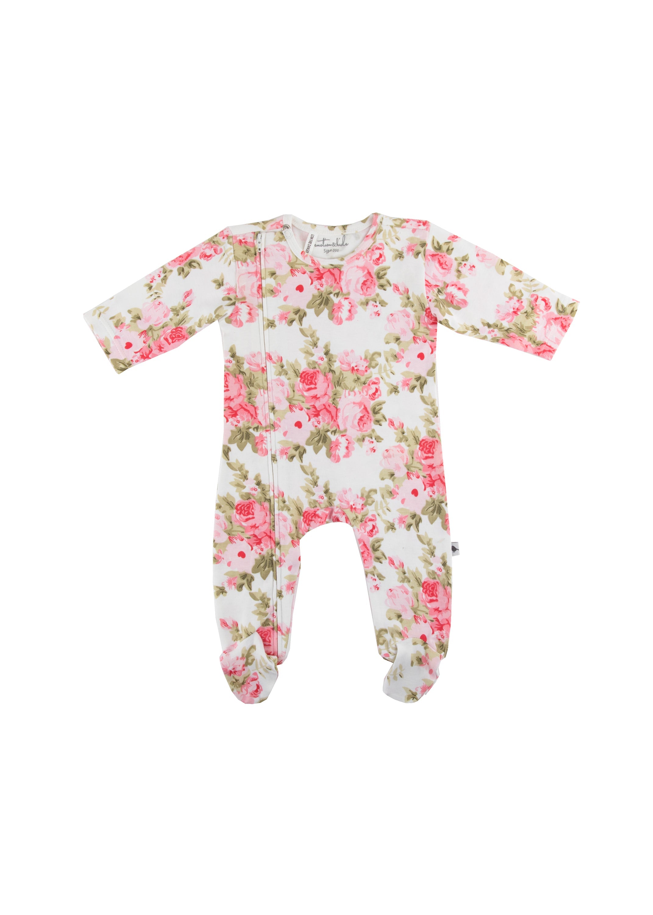 Peony Rose Zip & Footed Outfit