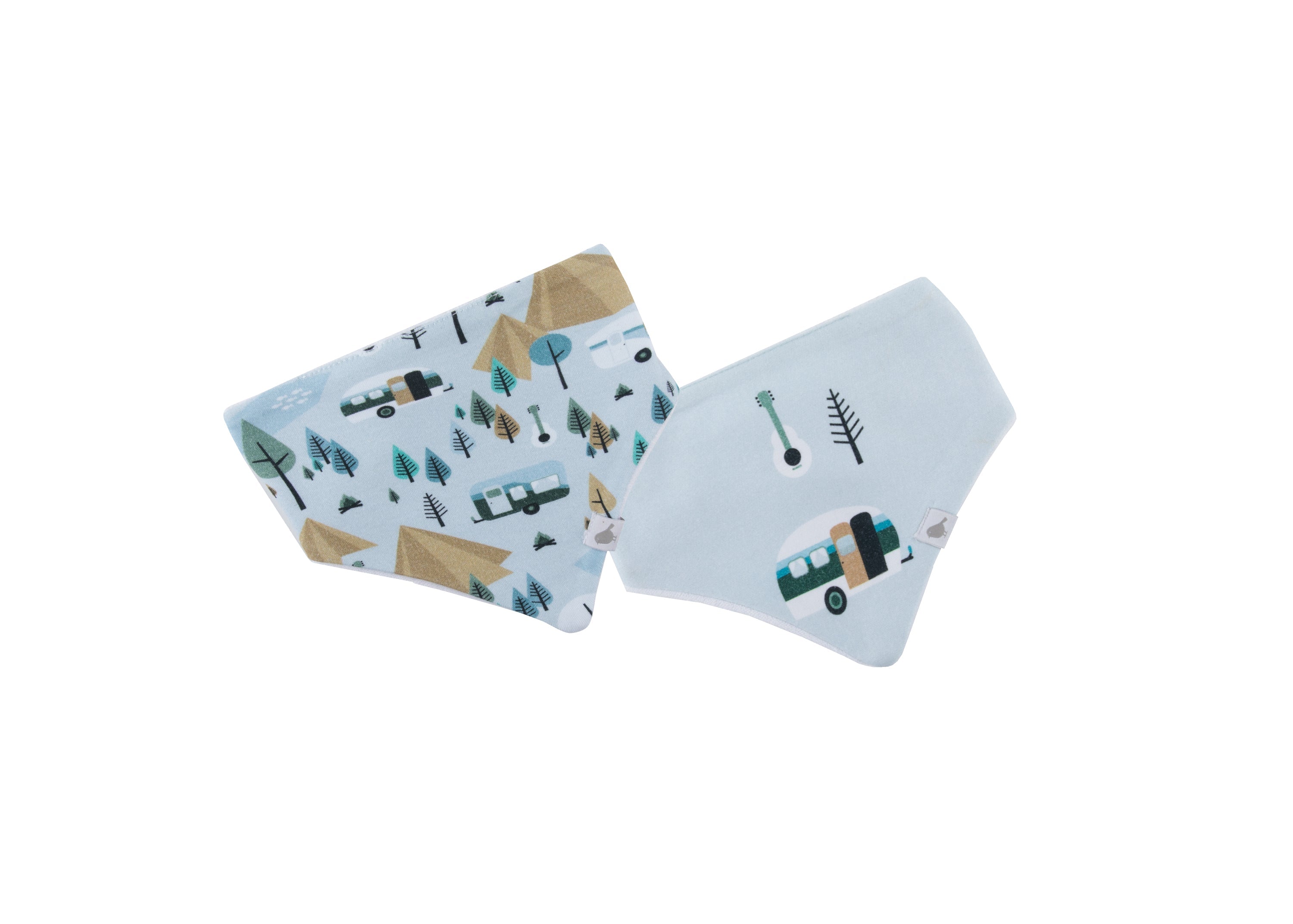 Retro Camping Organic Cotton Bandana Bibs - 2 Pack