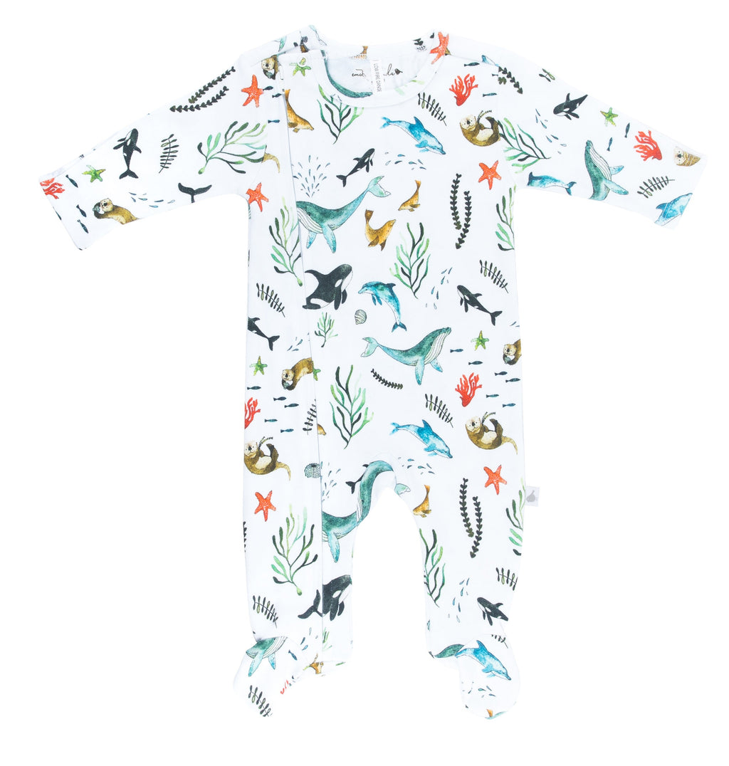 Under the Sea Organic Cotton Zip & Footed Outfit