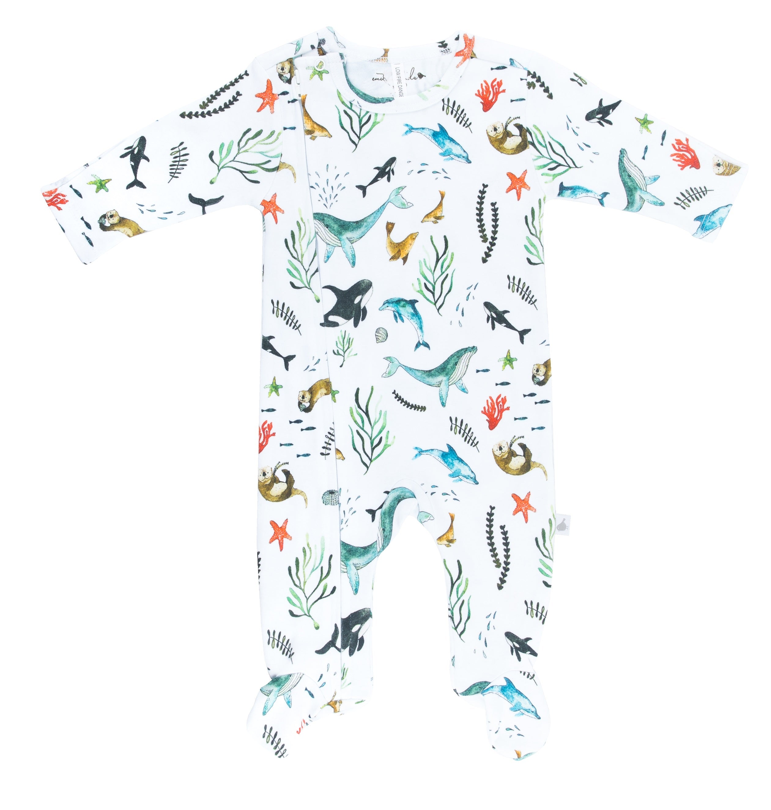 Under the Sea Organic Cotton Zip & Footed Outfit