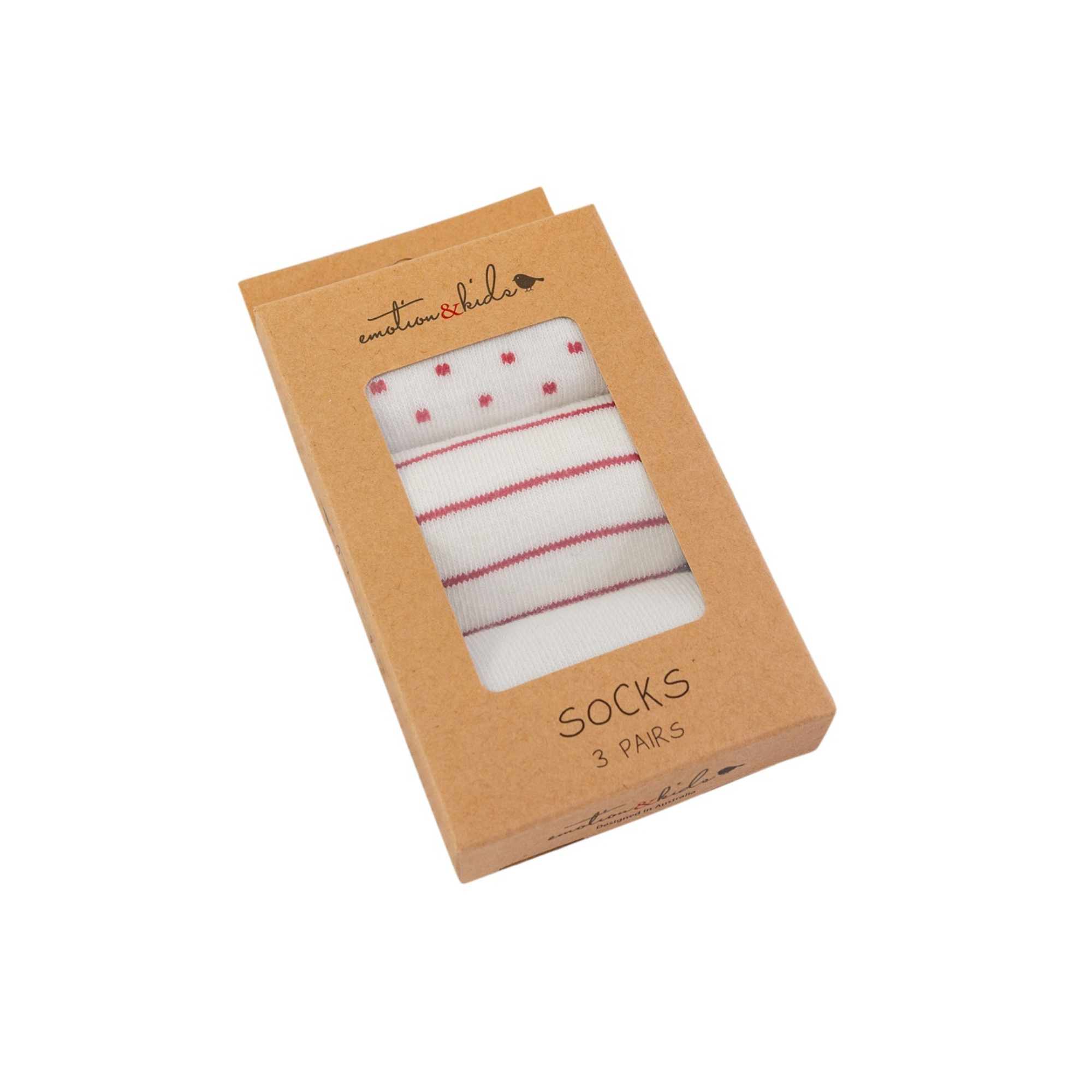 Red Dots & Stripes Socks - 3 Pack