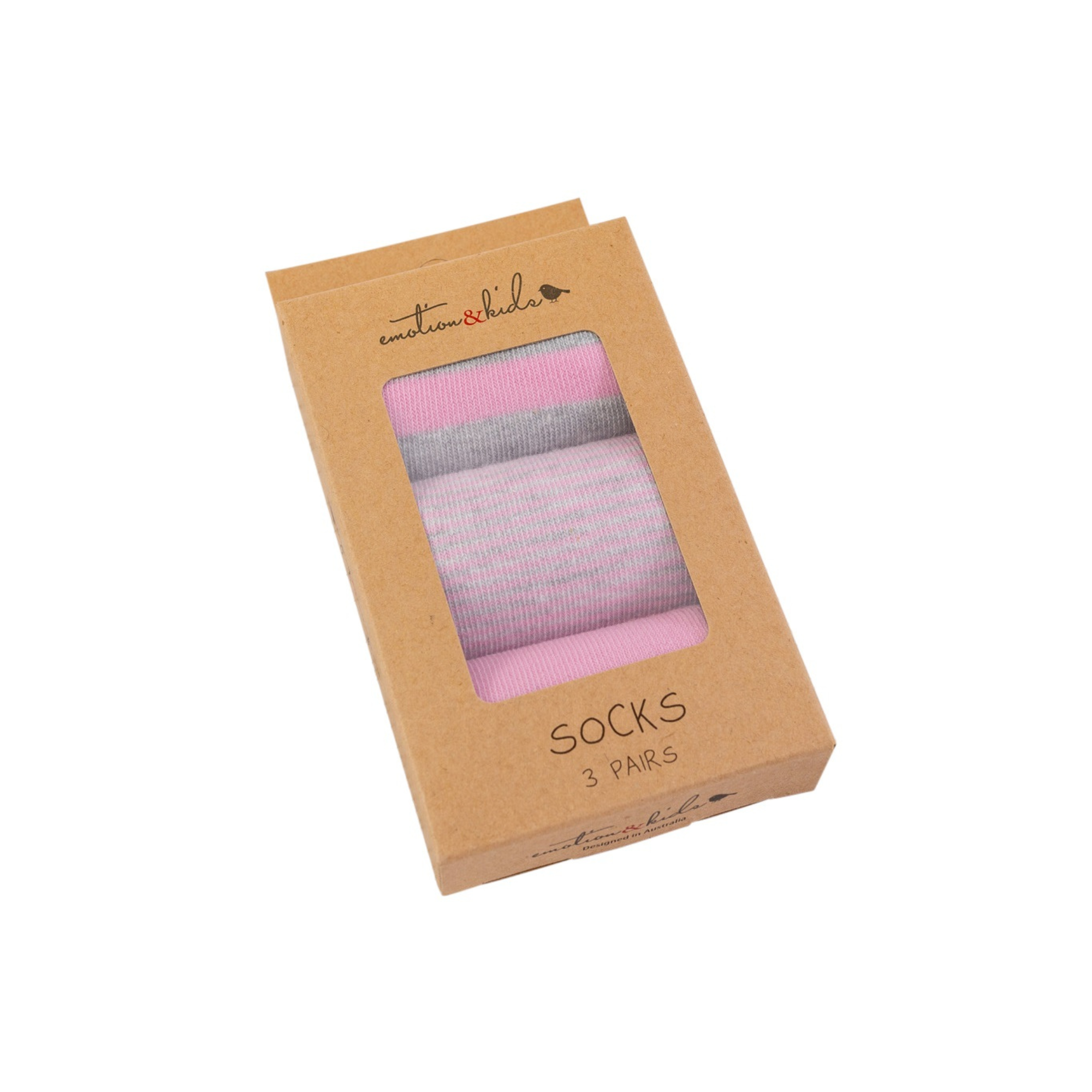 Pink & Grey Socks - 3 Pack
