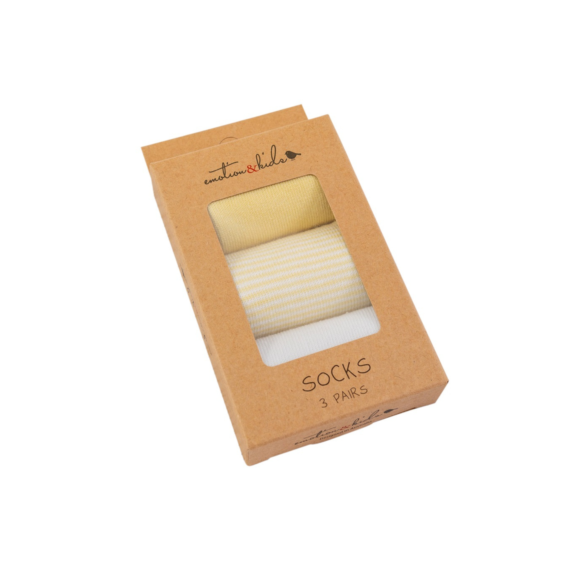 Lemon Fine Stripe Socks - 3 Pack