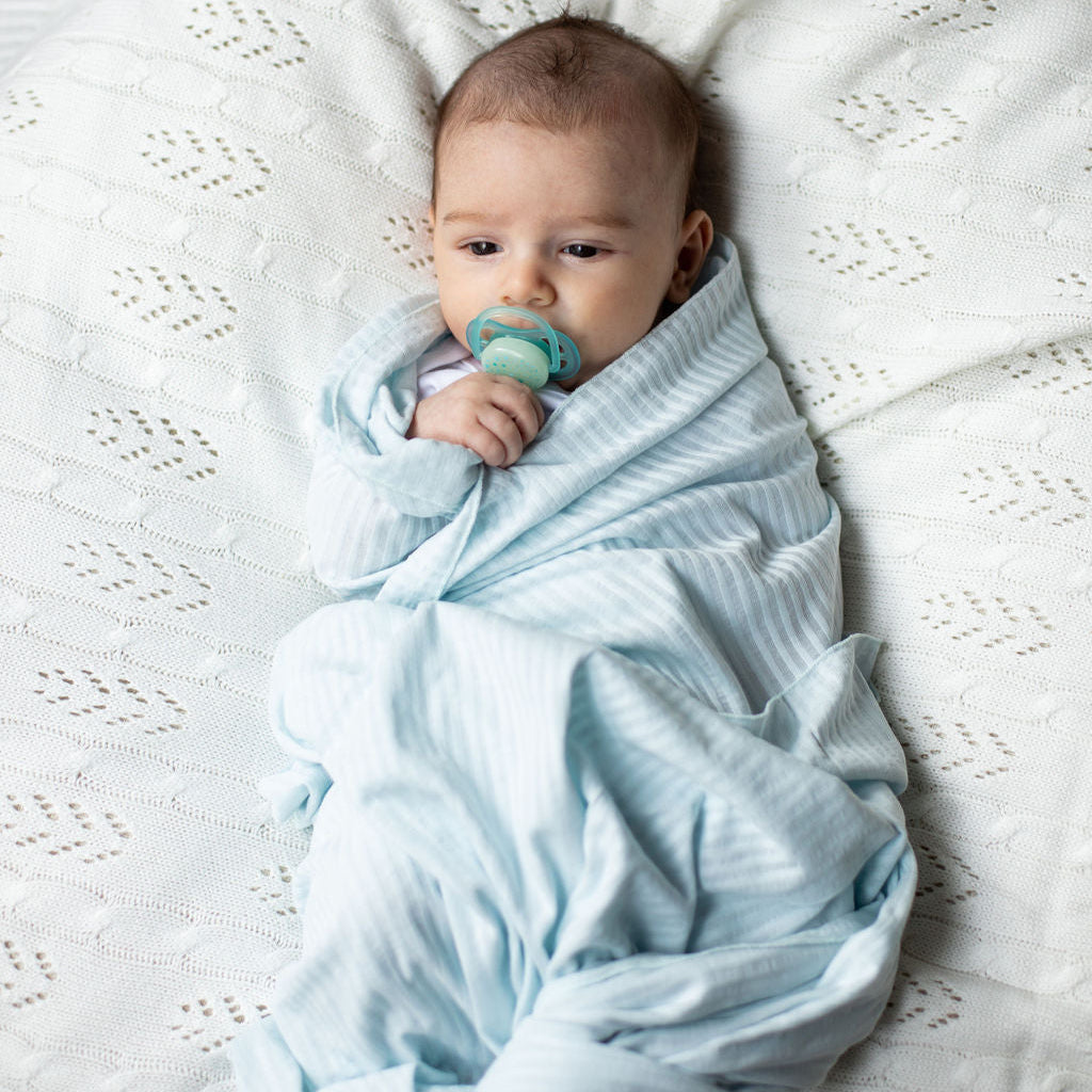 Pale Blue Self Stripe Cotton Wrap