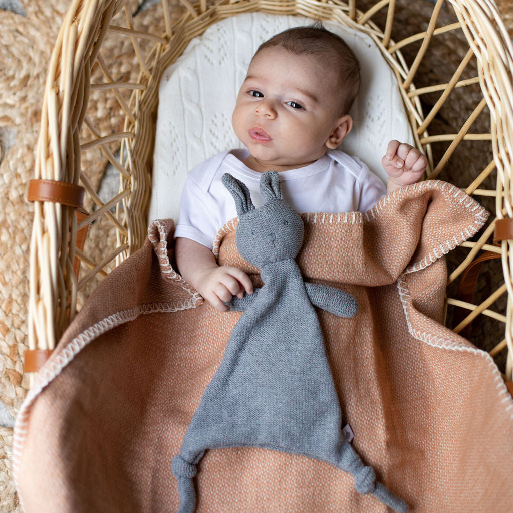 Grey Bunny Knitted Comforter