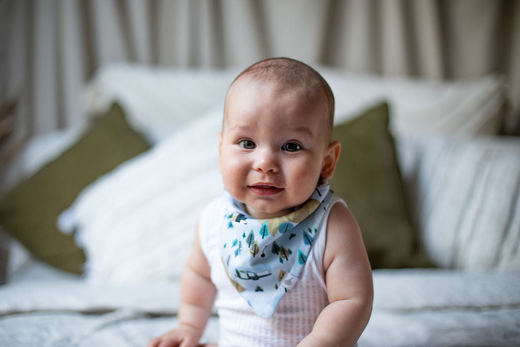 Retro Camping Organic Cotton Bandana Bibs - 2 Pack