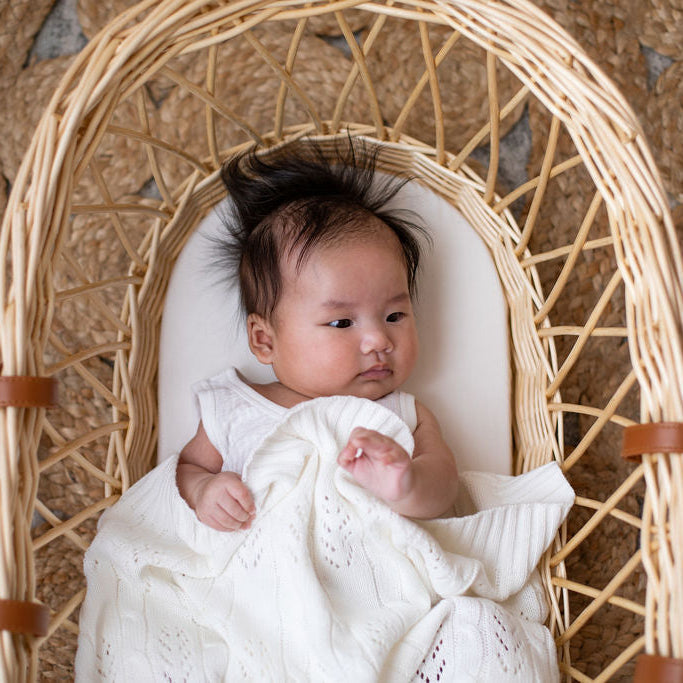 Cream Fern Bassinet Blanket