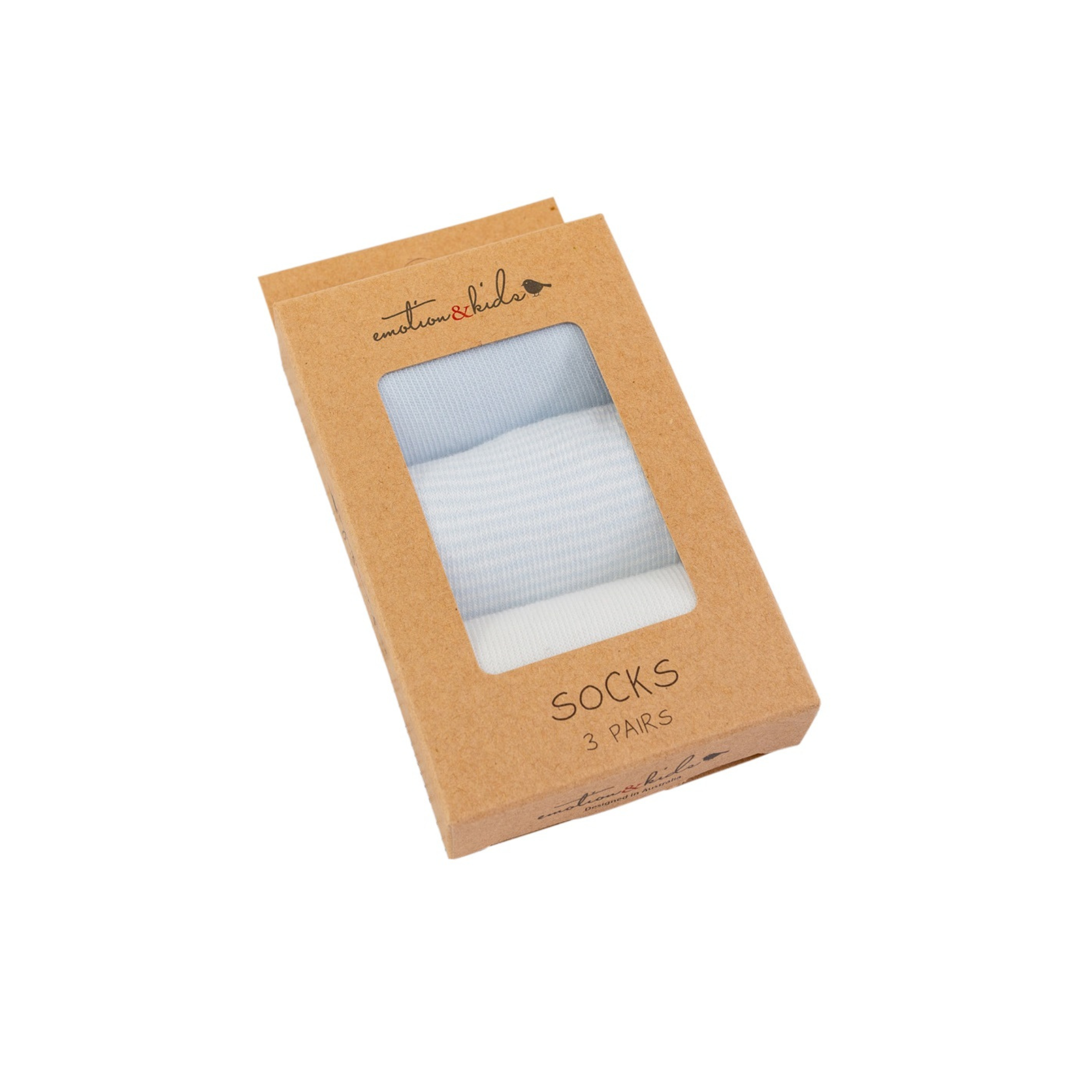 Pale Blue Fine Stripe Socks - 3 Pack