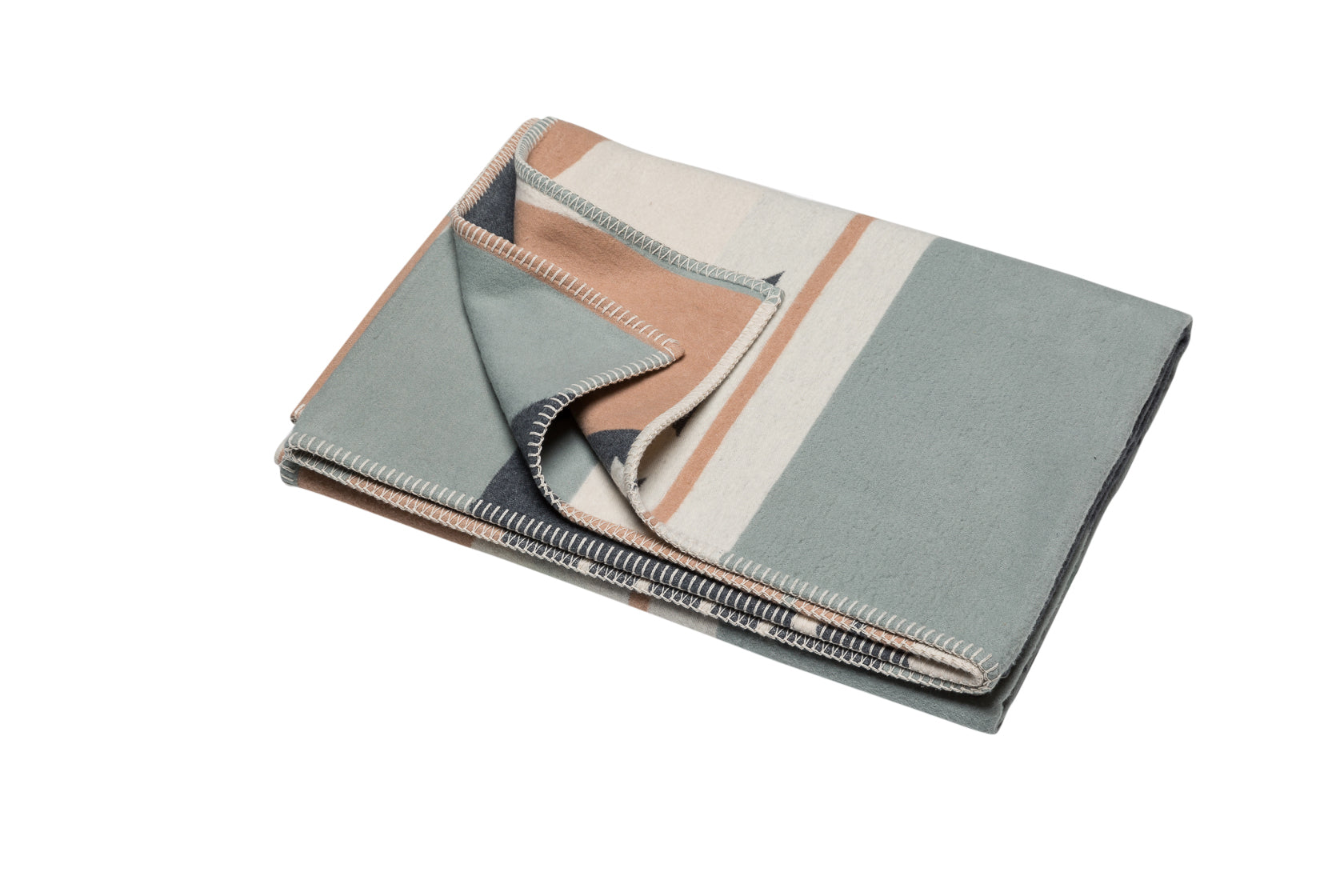 Brown Green Lines Graphic Organic Cotton Throw