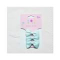 Blue Stripe, Plain & Spot Bow Hair Clips | 3 Pack