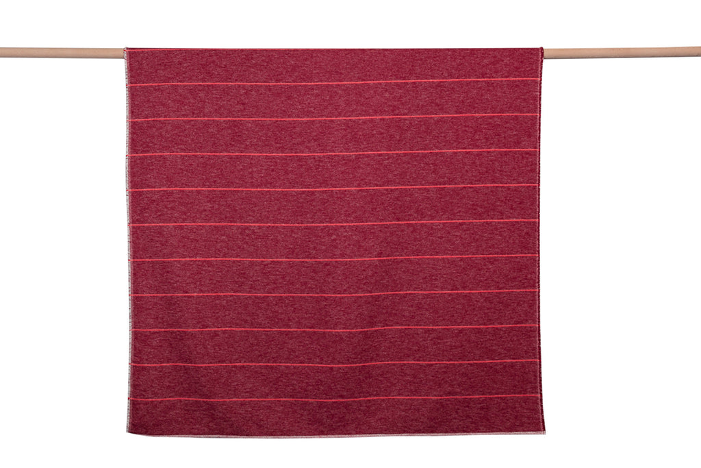 Burgundy Structured Stripes Luca Throw