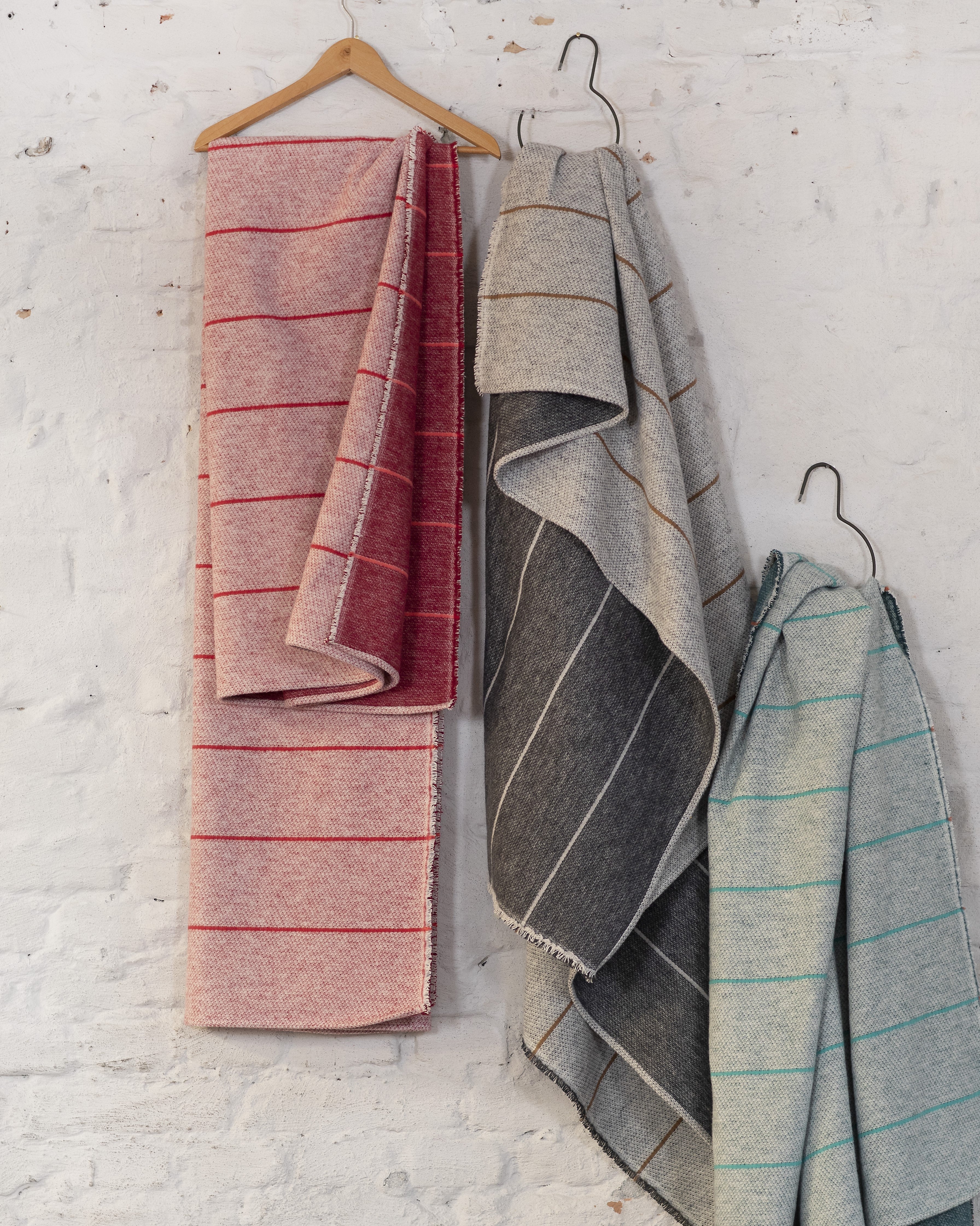 Burgundy Structured Stripes Luca Throw