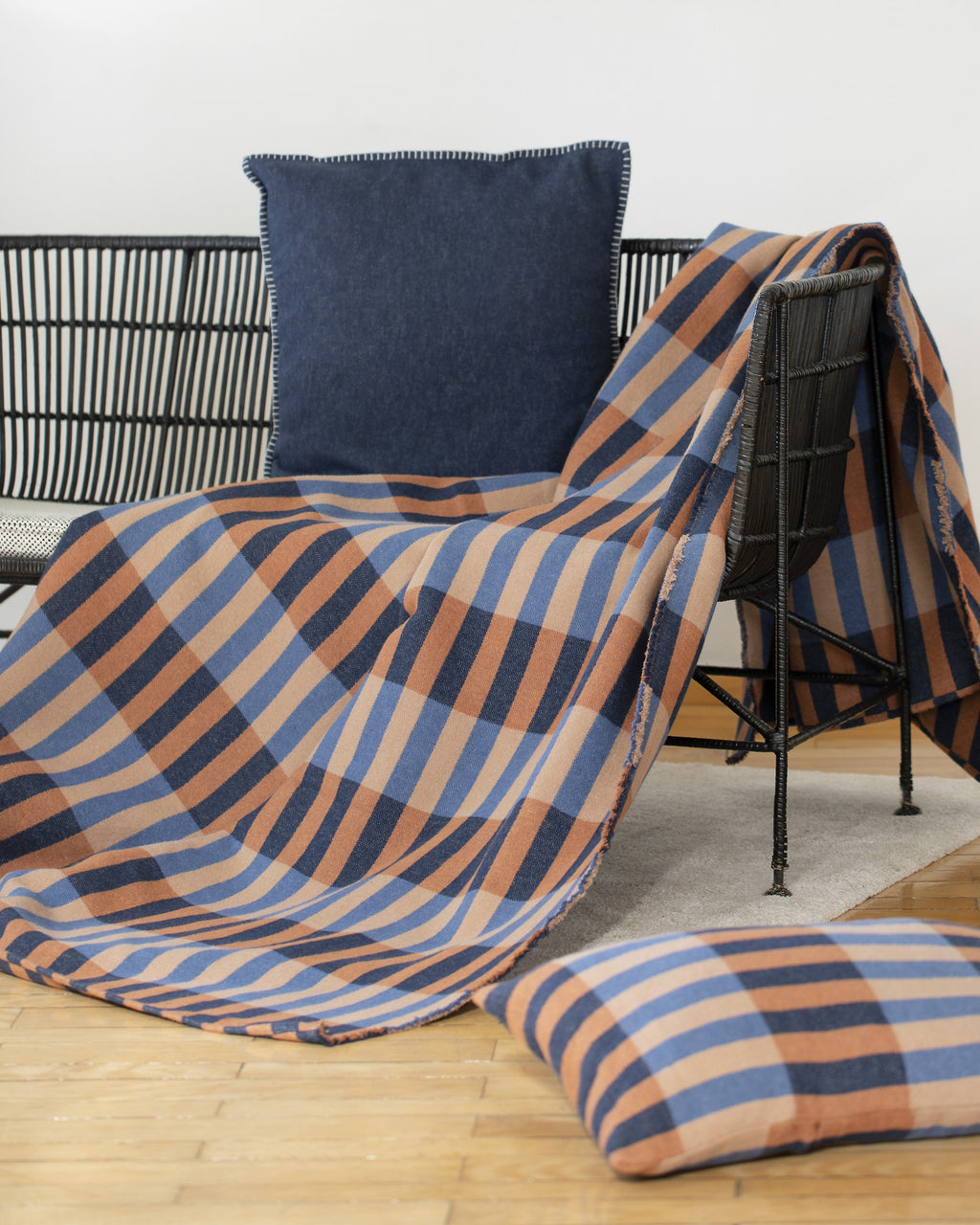 Navy Rectangles Nova Throw