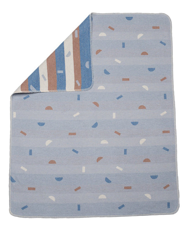 Light Blue Shapes Allover Juwel Bassinet Blanket