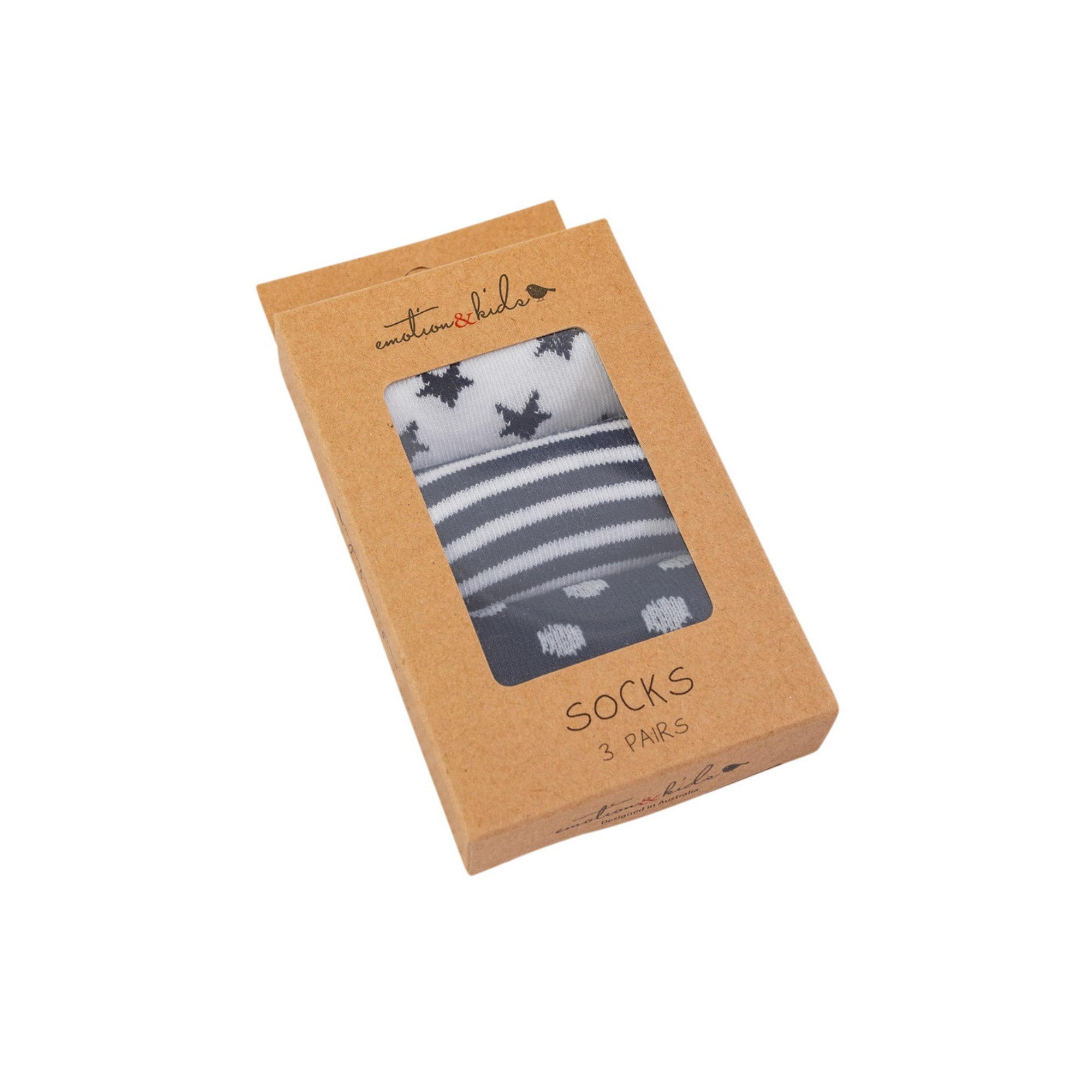 Navy Stripe, Spot & Star Socks - 3 Pack