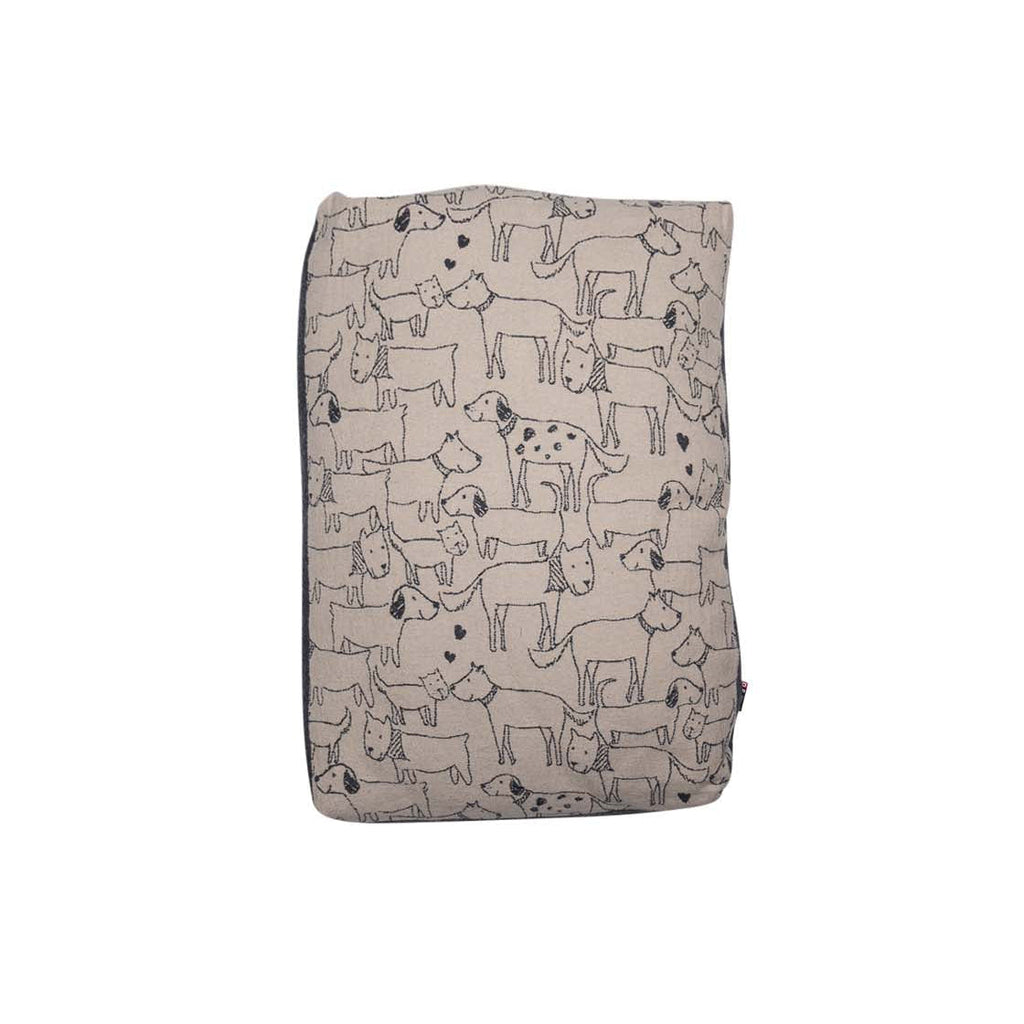 Ecru & Grey Best Friends Allover Dog Bed 60 x 90 cm