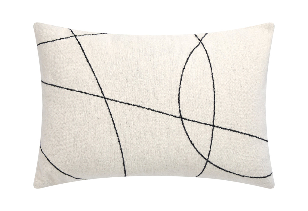 Off White Fine Lines Crossed Nova Cushion 40 x 60 cm